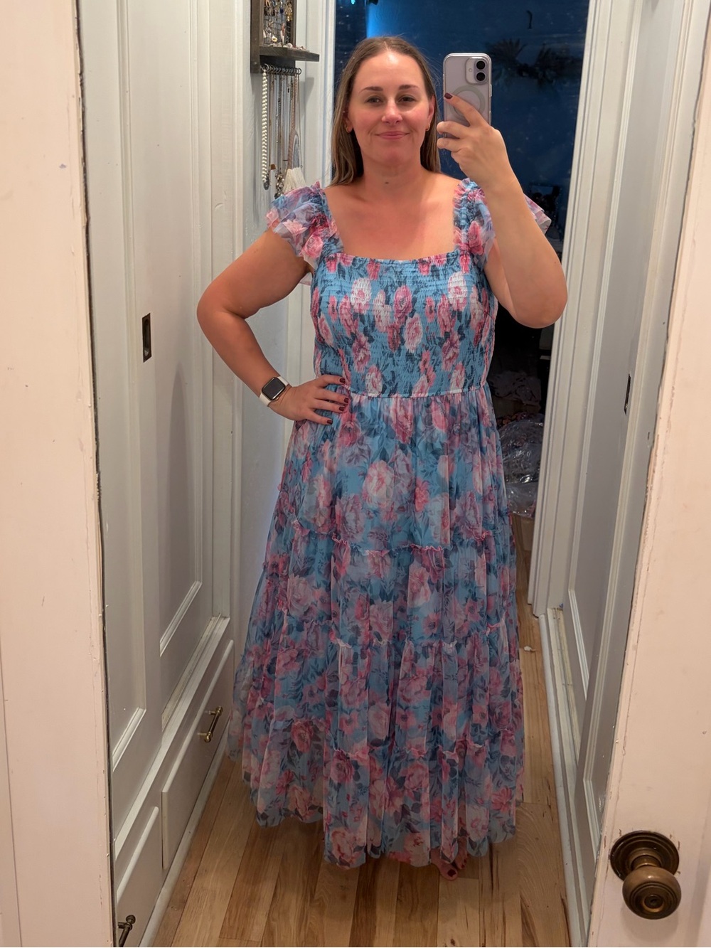 Pretty Garden Tiered Floral Print Maxi Dress - XXL